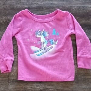 Pink Unicorn Kids Long Sleeve Shirt